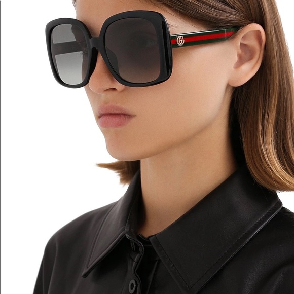 NEW GUCCI GG0714SA 001 BLACK SQUARE GUCCI SUNGLASSES GG0714S - Picture 4 of 12